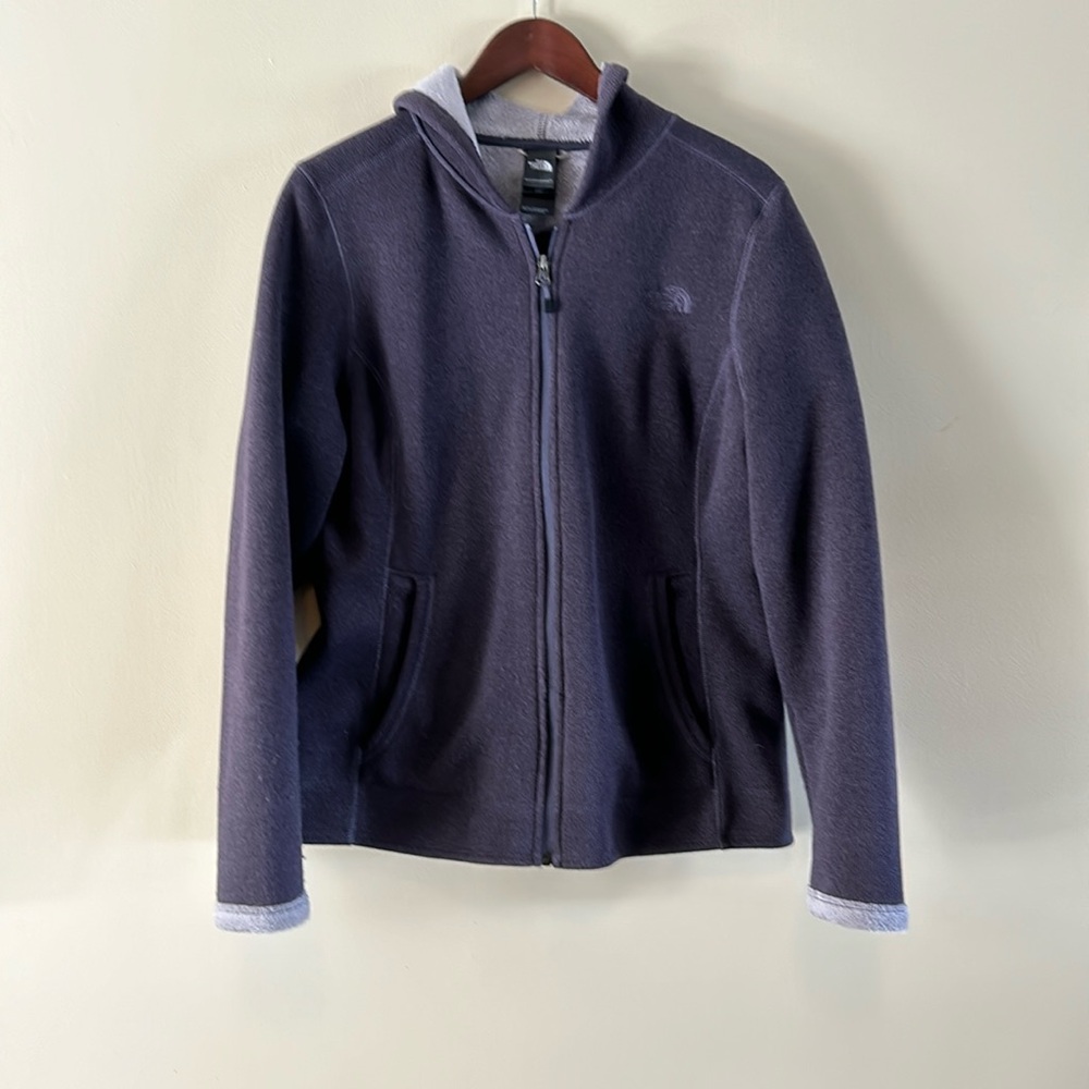 North face women’s zip and lined cardigan; size L